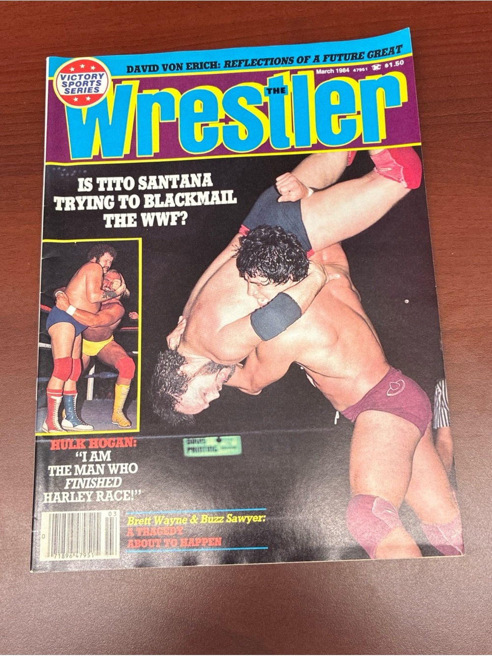 THE WRESTLER MAGAZINE MARCH 1984 HULK HOGAN HARLEY RACE TITO SANTANA DORY FUNK